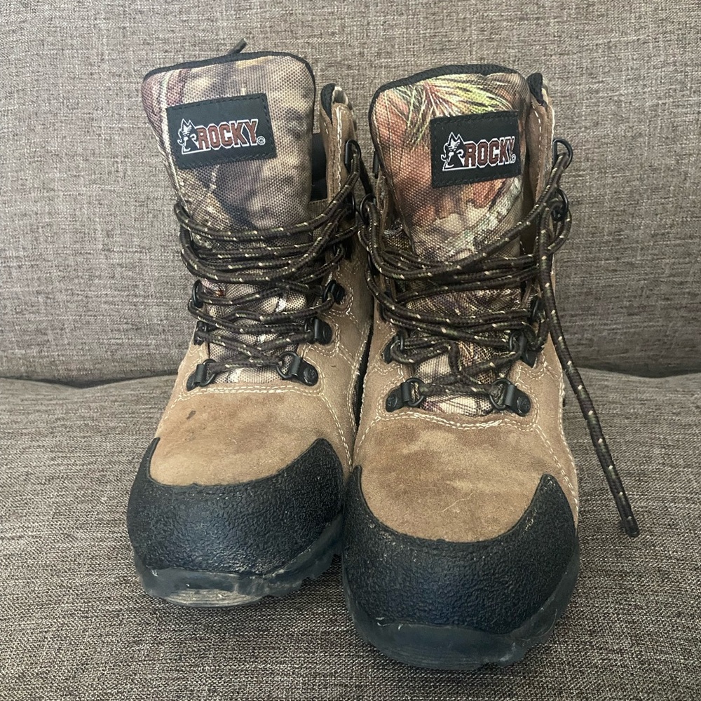 Rocky Tan and Black Camouflage Boy Boots